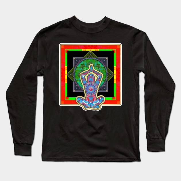 Red And Green Yoga Seen Long Sleeve T-Shirt by crunchysqueak